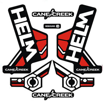 DECAL KIT BLACK-RED-WHITE FOR FORK CANE CREEK HELM  